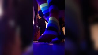 Giantess Rainbow Socks Relaxing