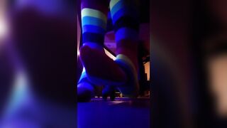 Giantess Rainbow Socks Relaxing