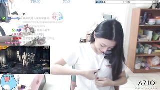 Twitch streamer japanese flashing perfect shape boobs in an exciting way