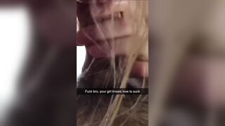 Cheating GF Sends Snapchats to her BF getting Creampied