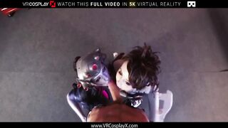 VRCosplayX XXX Overwatch Hard Threesome Fucking