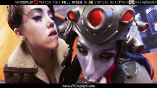 VRCosplayX XXX Overwatch Hard Threesome Fucking