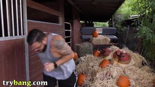 TRYBANG.COM - Pumpkin Booty Patch With Rose Monroe and Valentina Jewels