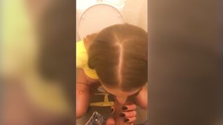 AFTER PARTY HOT FUCK WITH COLLEGE WHORE IN PUBLIC BATHROOMS