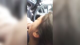 Friend’s wife blows me in car