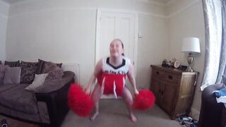 Mom Dancing in Cheerleader outfit