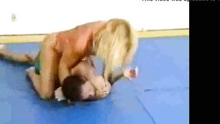 mixed wrestling with a strong fbb- YouTube