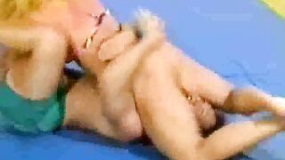 mixed wrestling with a strong fbb- YouTube