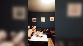 Stranger fuck my wife on sofa