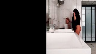 Hot Masturbation in a Public Toilet at Work - VikkiSexy