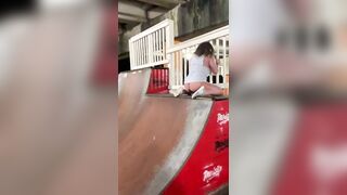 Fat Dildo Ride in Public Skate Park.