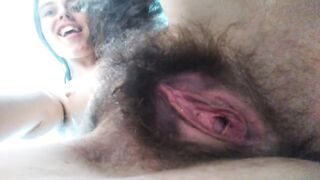 Pee Fetishist PinkMoonLust from ONLYFANS Squirts ONE STREAM OF Pee CLOSE UP Hairy Pussy Piss for you