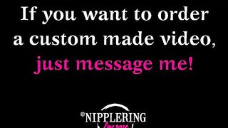 Nippleringlover Rubbing String on Clit - String through Large Gauge Nipple Piercings & Nipple Pull