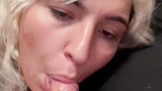 Close up Wet Blowjob Cumshot