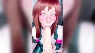 Innocent Blowjob from Ochako Uraraka that Mouth will Save the World