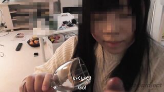 Japanese Girl Ejaculates in a Wine Glass and Tastes it ♡