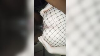 Quick Doggystyle through Fishnets with Sexy Slut