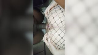 Quick Doggystyle through Fishnets with Sexy Slut