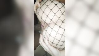 Quick Doggystyle through Fishnets with Sexy Slut