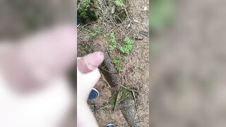 Outdoor Handjob from Girl and Cumshot after Catheterization