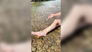 Perfect Sexy Legs and Feet for YOU in a Mountain River - FOOT FETISH - Amateur