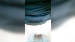 Taking out Menstrual Cup and Inserting to Hairy Pussy with Small Piss