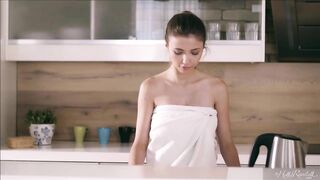 See lovely Mila Azul plays her delicious pussy in the bathtub