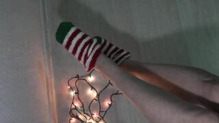 Sexy Girl play with soft and warm Socks