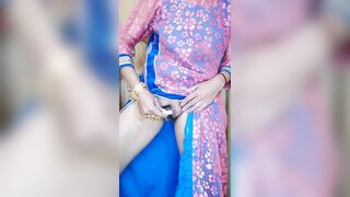 Indian Bhabhi Masturbating with Tampon before insertion when family at home. Menstrual Period fetish