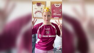 TikTok blonde sucks 2 cocks before the football