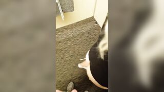 Gorgeous American Wife Blows Hubby’s Friend in Dressing Room