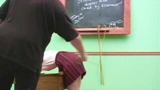 Adult Schoolgirl Caned & Spanked in Uniform