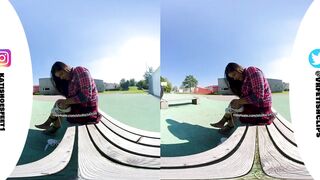 [VR180 3D] Superstars adidas shows you her sweaty insoles and stinky feet and lick her shoes