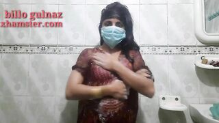 pakistani girl taking bath