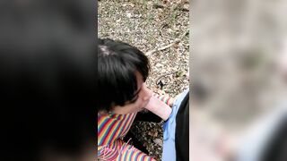 POV GF Gagging Sloppy Deepthroat Training Facefuck in Middle of the Forrest Ends w Mouth FULL of CUM