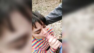 POV GF Gagging Sloppy Deepthroat Training Facefuck in Middle of the Forrest Ends w Mouth FULL of CUM