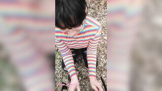 POV GF Gagging Sloppy Deepthroat Training Facefuck in Middle of the Forrest Ends w Mouth FULL of CUM