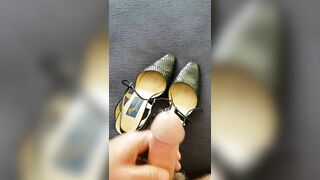 Husband cums in wife's High Heel Shoes