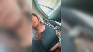 Got horny in the taxi, took off my panties and cum in a stranger's car