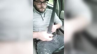 Car Masturbation, cum to my woman!