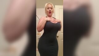 Horny big tits blonde milf