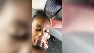 19 yo Black step sister sucks my dick huge cumshot