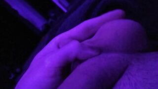 Stroking my cock in Purple light - Purple Dick video Part 1