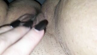 Rubbing my big lips and clit