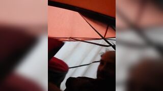 Naked bum in a tent