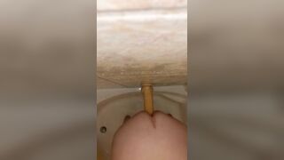 Chub riding big dildo in the shower