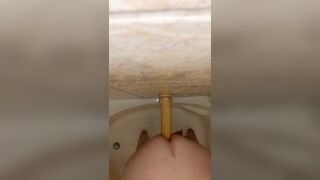 Chub riding big dildo in the shower