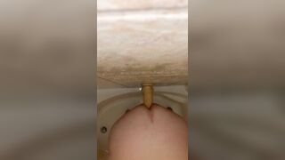 Chub riding big dildo in the shower