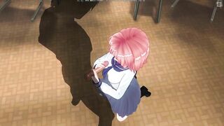 3D HENTAI Schoolgirl jerk off cock to her teacher