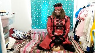 Latex Maid Cosplay Sissy Plushie Hump Vibratior Bondage